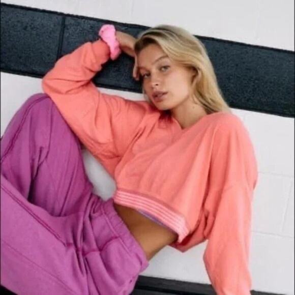 Free People Movement Neon Grand Slam Cropped Hoodie Small - Picture 7 of 7